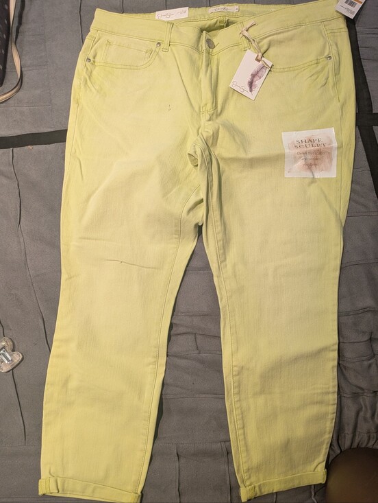 Jessica Simpson Denim - Jessica Simpson citron Cropped forever rolled skinny Slim Ankle Jeans 16W